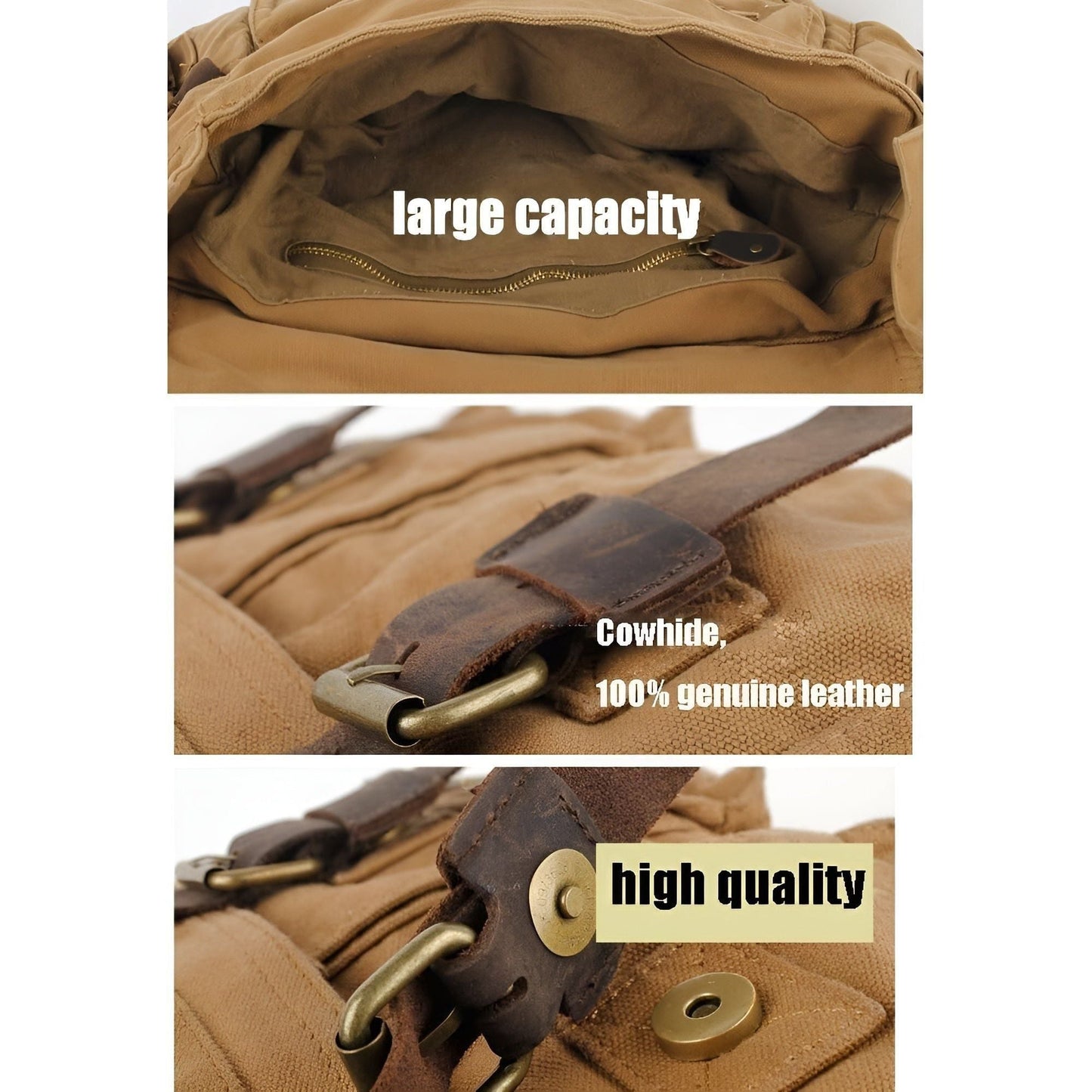 Norvo | Michael Bag – Vintage Canvas Budbag for menn med lærdetaljer