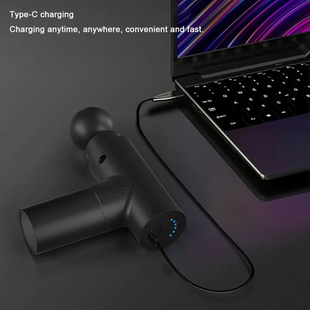 Norvo | Bærbar fascia gun med 6 hastighetsnivåer og 4 massasjehodene