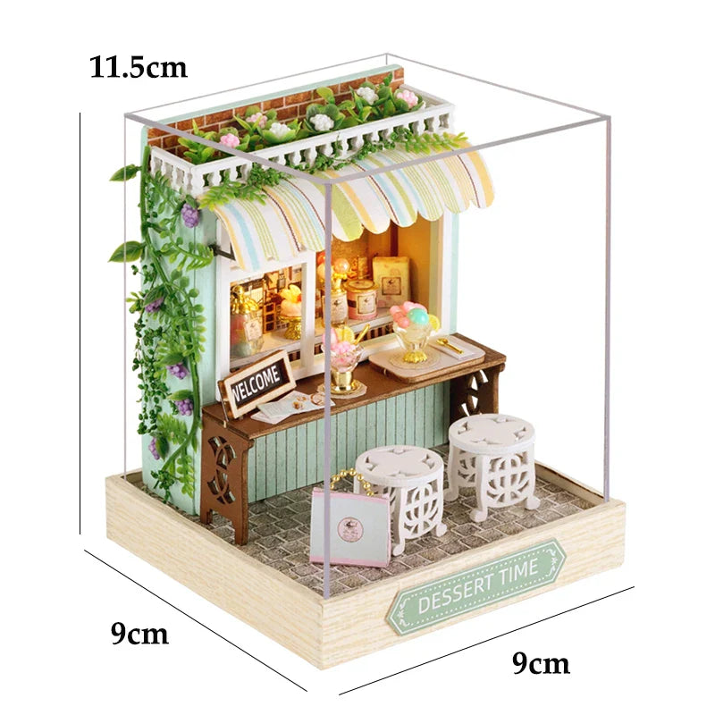 Norvo | Miniatyr Tre Dukkehus – Kreativ Byggesett med LED-Belysning & Møbler