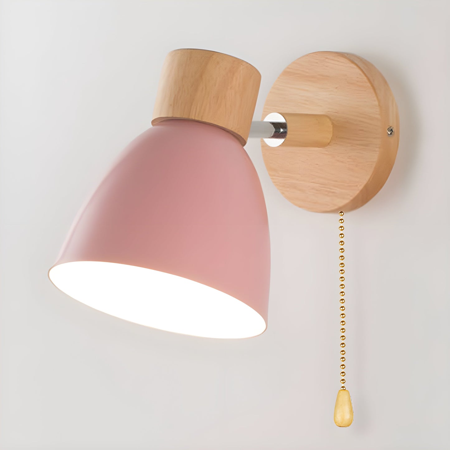 Norvo | Wood Nordic Vegglampe med Bryter for Soverommet