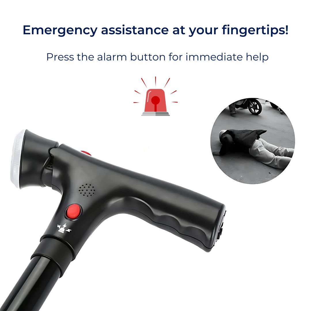 Norvo | Sammenleggbar stokk - Lett teleskopisk gåstokk for eldre og reisende - Sammenleggbar mobilitets hjelpemiddel for enkel transport