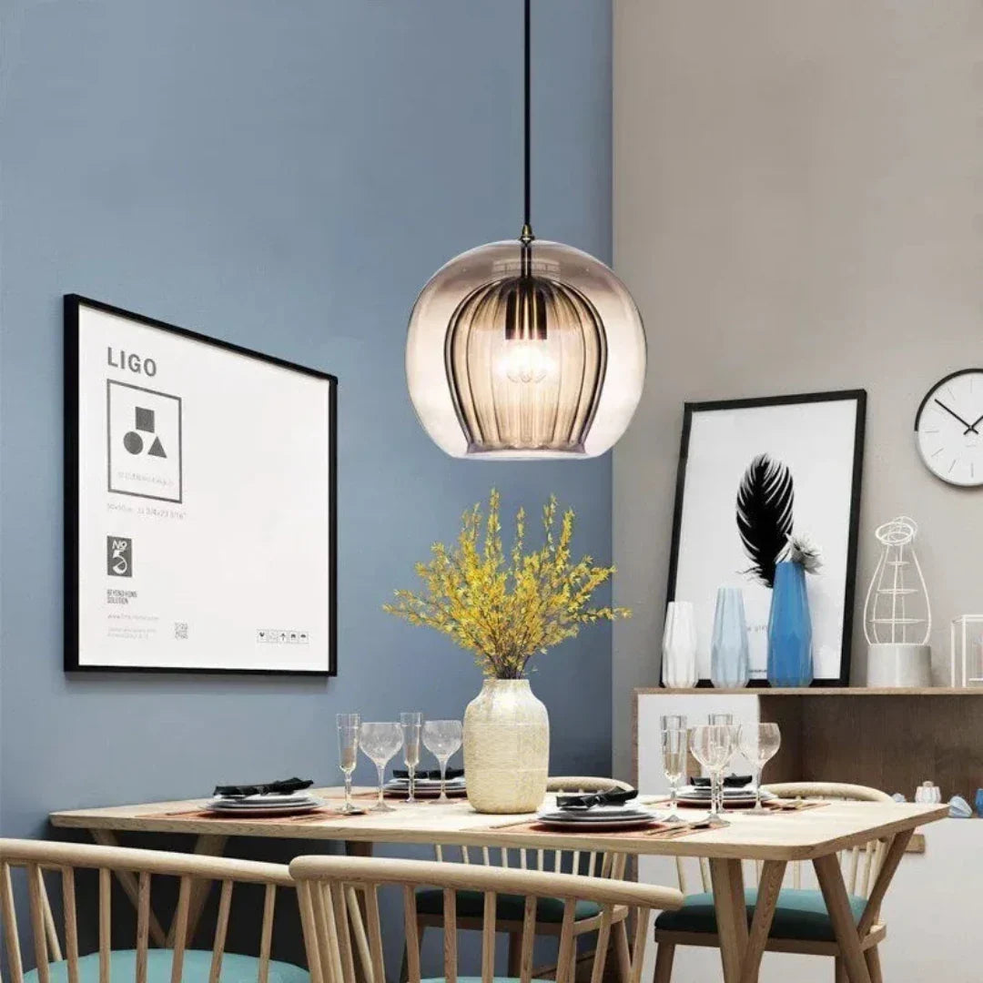 Norvo | TimberGlow - Moderne Glass Pendellampe