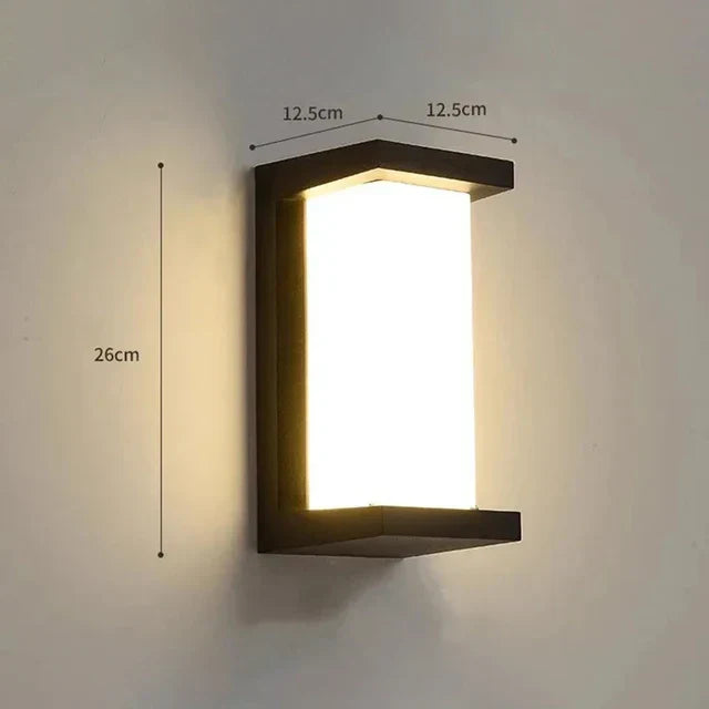 Moderne LED Vegglampe for Utendørsbruk, Energisparende og Værbestandig