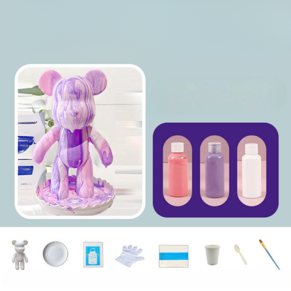 Norvo | Moderne Fargerik Harpiksebjørn Figur Dekor