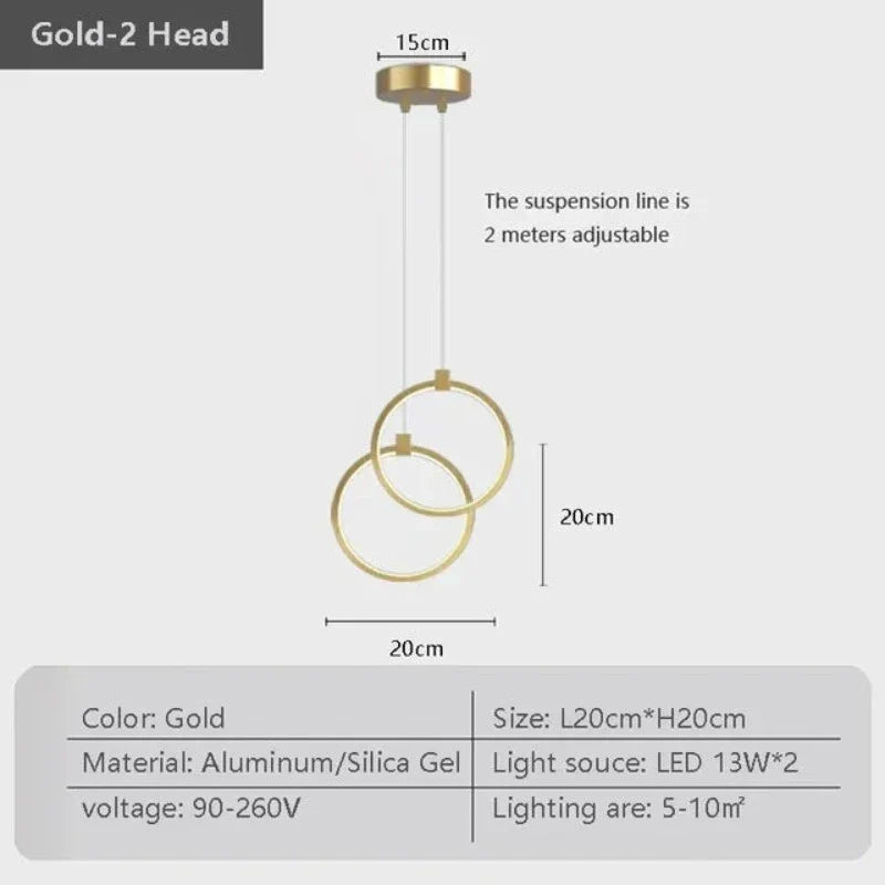 Norvo | Elegant Double Ring Pendant Light | DuoGlow