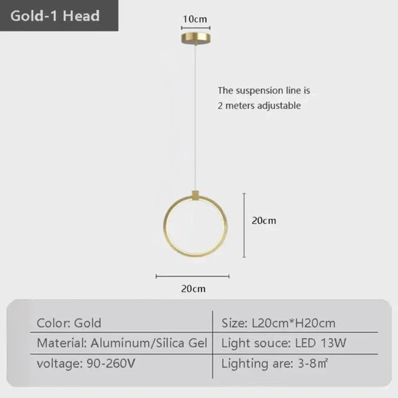 Norvo | Elegant Double Ring Pendant Light | DuoGlow