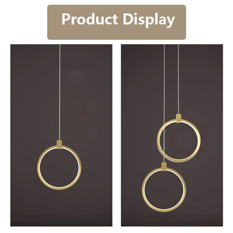 Norvo | Elegant Double Ring Pendant Light | DuoGlow