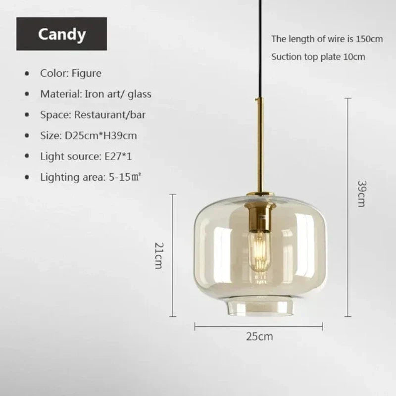 Norvo | NordicGlas - Moderne skandinavisk glasspendellampe for spisestue og stue