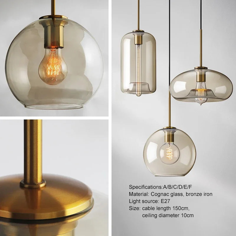 Norvo | NordicGlas - Moderne skandinavisk glasspendellampe for spisestue og stue