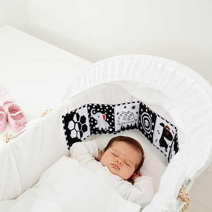 Norvo | SensoryTales | Montessori Baby Sensory Book laget av myk polyester - Høy kontrast mønstre og babyvenn speil