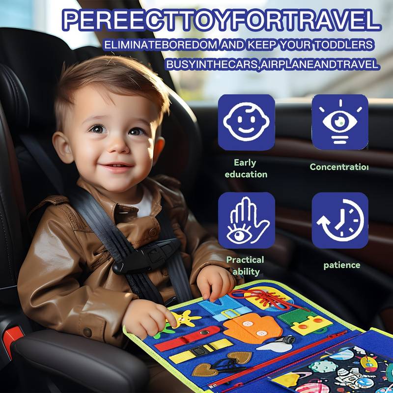 Norvo | Montessori MagicBook | Interaktiv bok 2+ med snorer og glidelåser – Utvikle selvtillit gjennom læring