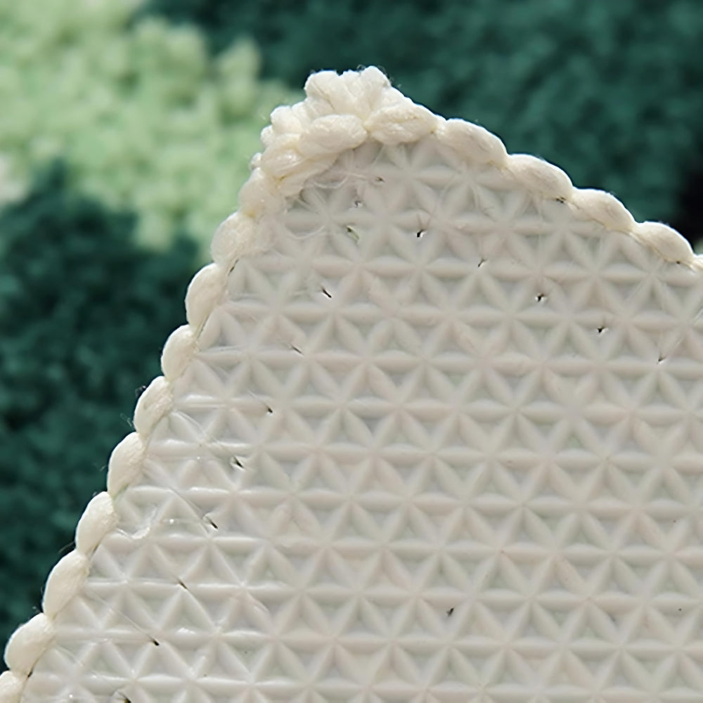 Norvo | Mos grønne geometriske flock bade matte