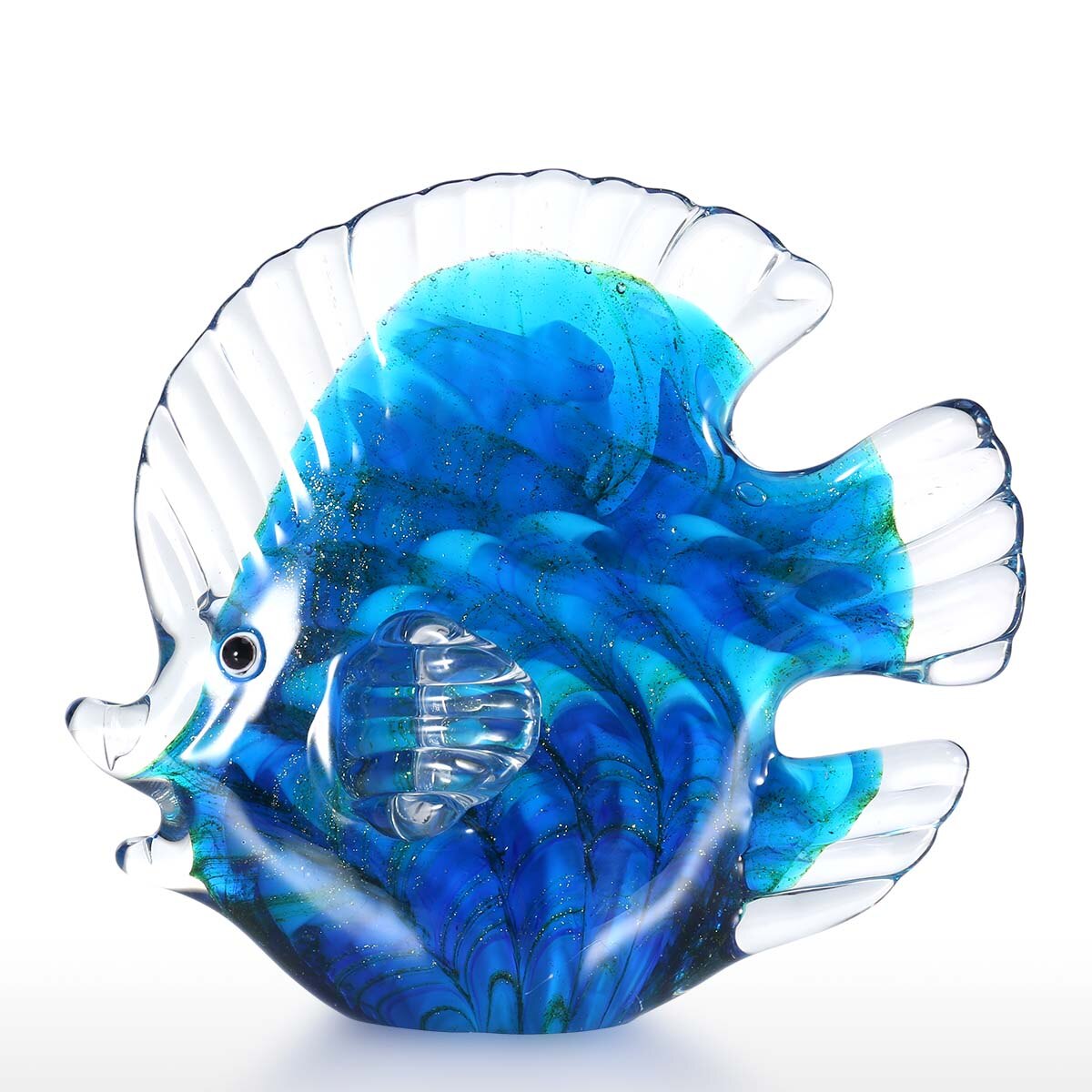 Norvo | Flerfargede Prikkete Tropiske Fisk Delikat Glass Skulptur Elegant Leilighets Dekorasjon Glass Fisk Utmerket Rom Leilighets Dekorasjon Håndverk