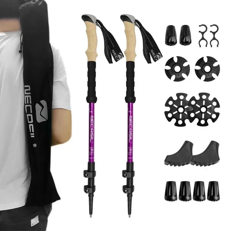 Norvo | Sammenleggbare turstaver med EVA grep & gummifot