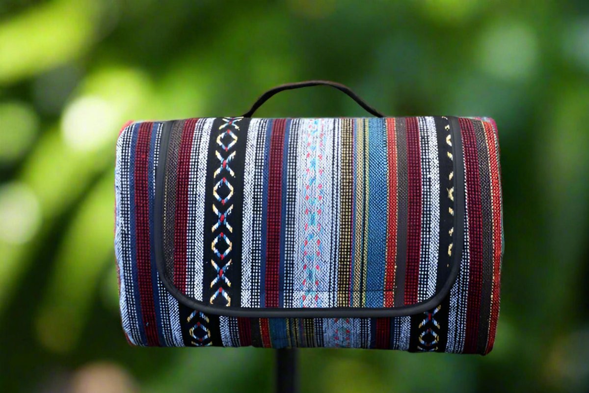 Norvo | Utendørs teppe | Vanntett piknikteppe med etnisk design for camping og turer