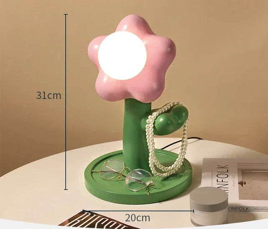 LED Blomsterbordlampe for Barnerom – Dekorativ Blomsterlys i Blomsterdesign