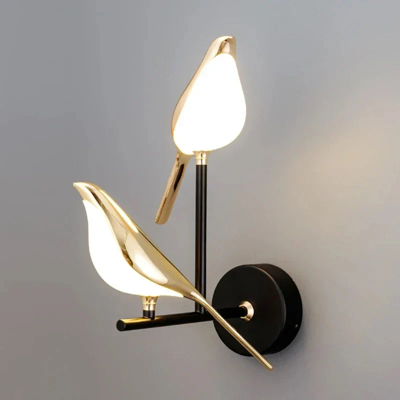Nordisk gold bird LED wall lamp - creative wall lamp