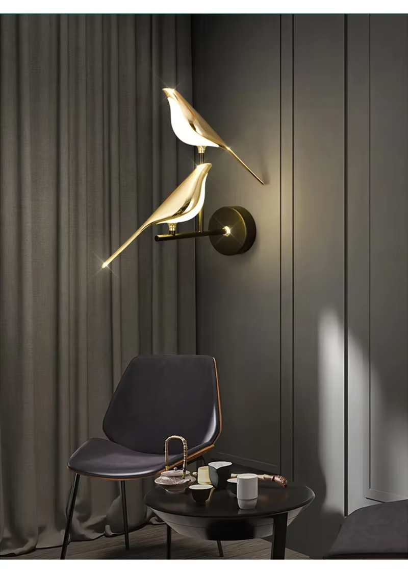 Nordisk gold bird LED wall lamp - creative wall lamp