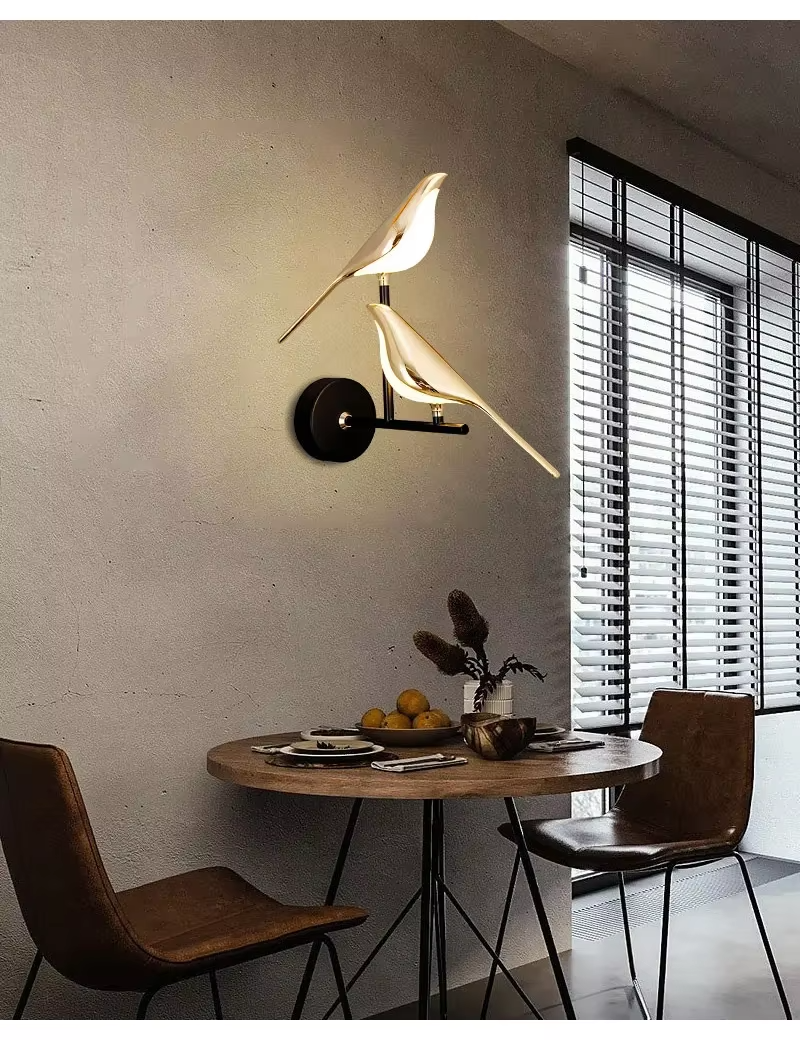 Nordisk gold bird LED wall lamp - creative wall lamp