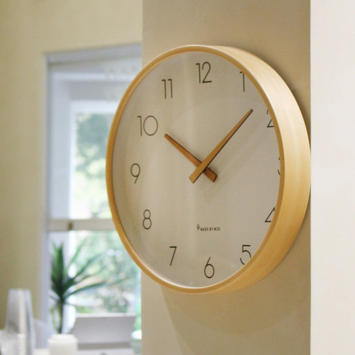 Norvo | Nordisk Minimalistisk Tre Stille Veggklokke