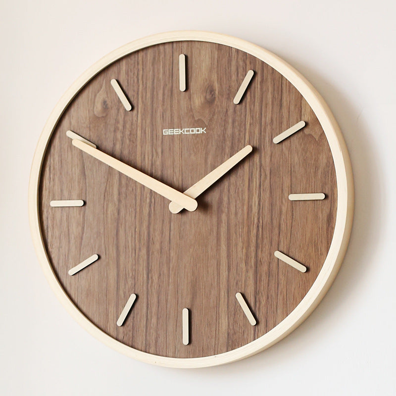 Norvo | Minimalistisk Stille Treveggklokke 12 Tommer