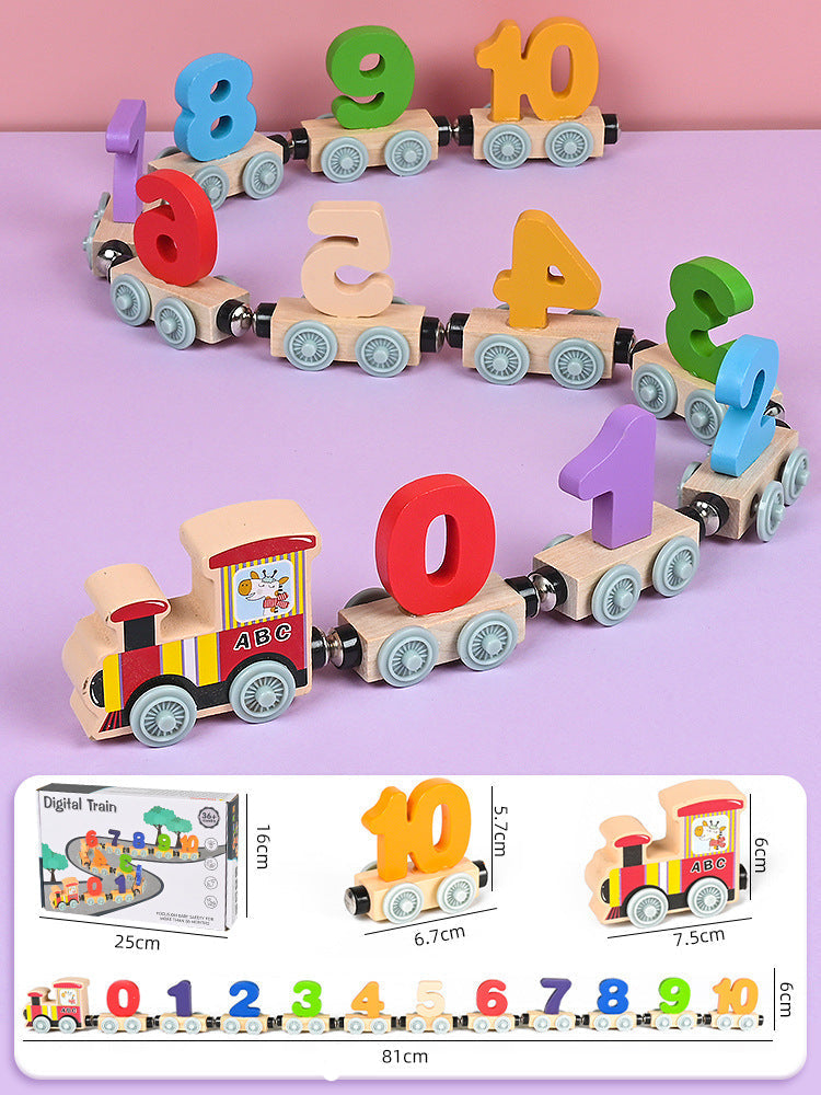 Norvo | Magnetisk Montessori Lærings Tog Laget av Tre