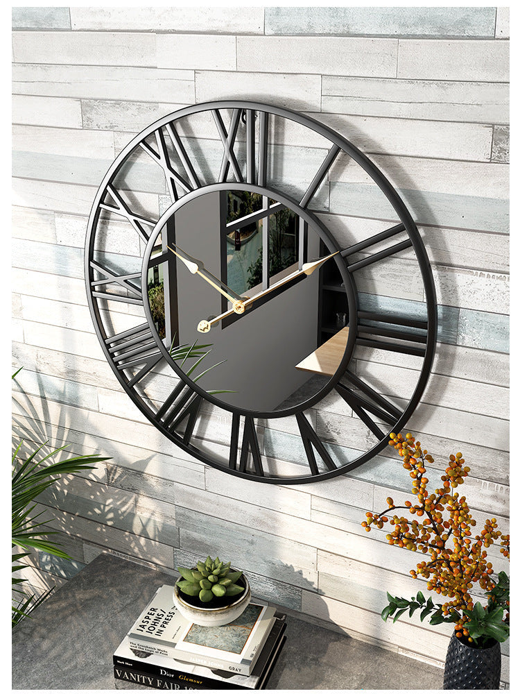 Norvo | Metal Vintage Stor Veggur med Speil 39cm