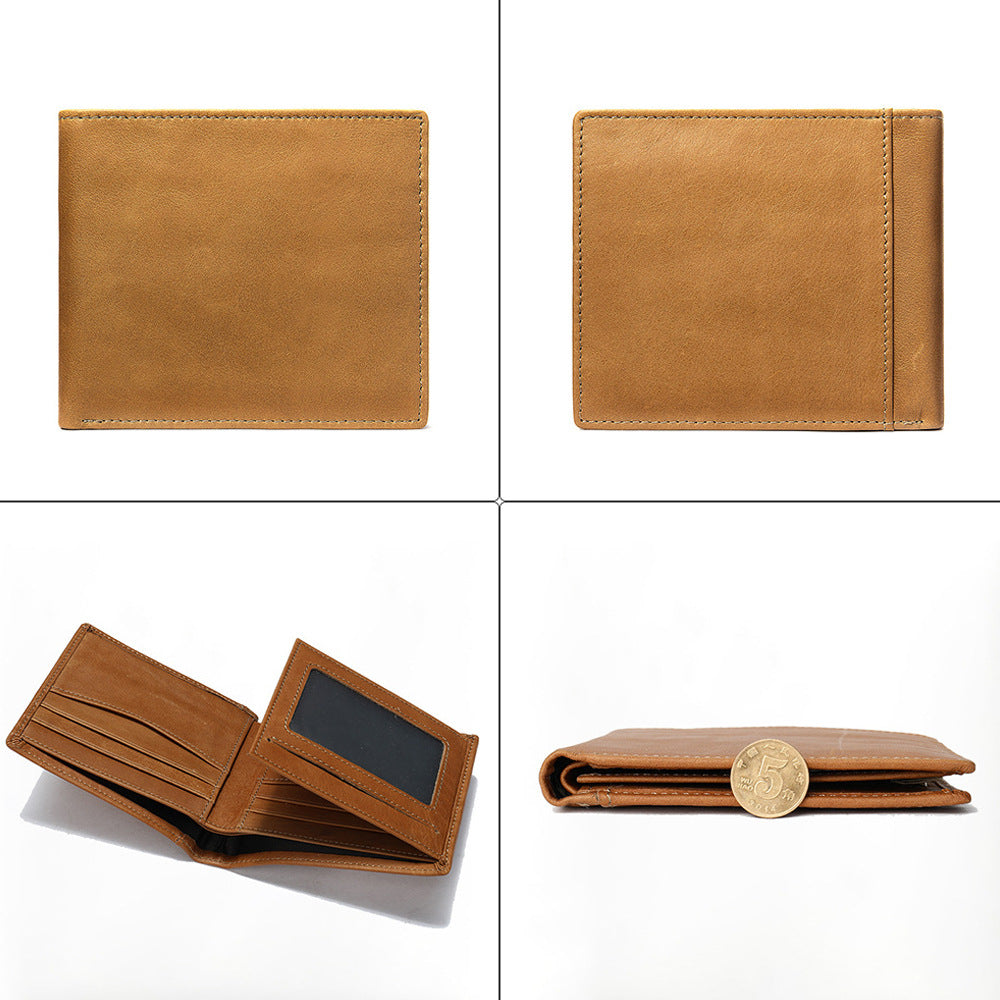 Norvo | StitchCraft Herre Bifold Ekte Lær RFID Lommebok – Slank, Sikker & Stilig