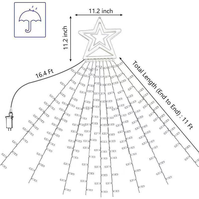 Norvo | Star Waterfall Light Christmas Meteor Lights LED String Lights