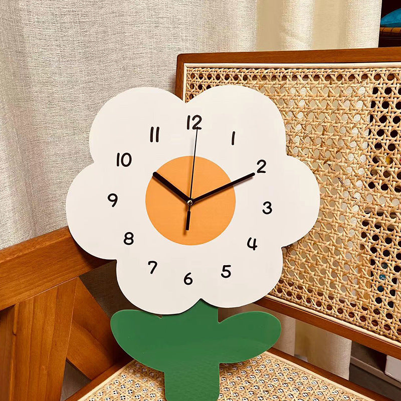 Norvo | Blomst Stille Veggklokke for Stue 12 Tommer