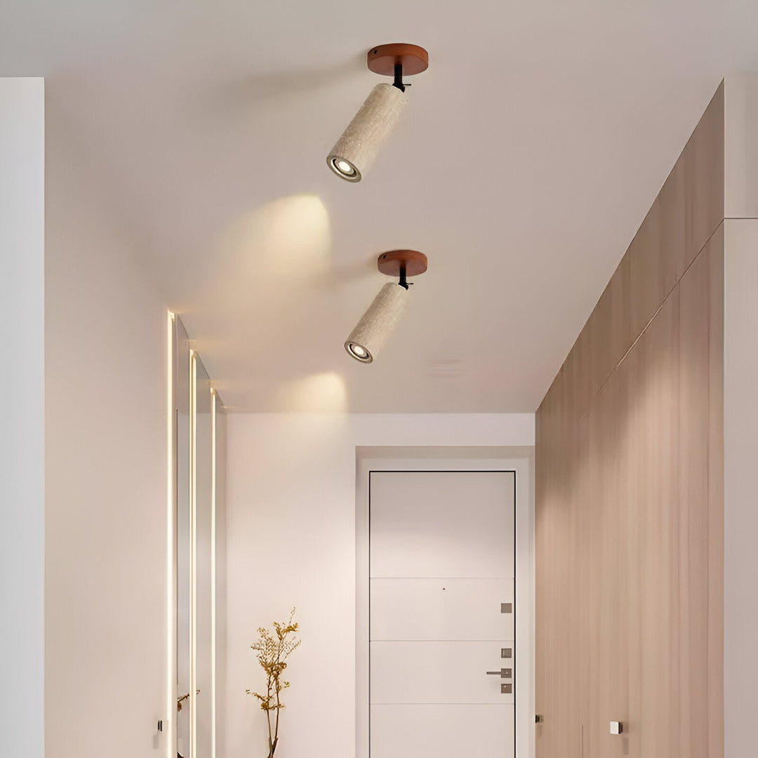 Norvo | Justerbar Travertin Tre LED Vegglampe og Taklampe