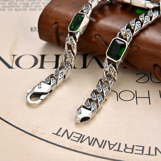 Norvo | Totem Design Diamantmønster Armbånd – Unisex Kobberkjede med 9 mm Bredde