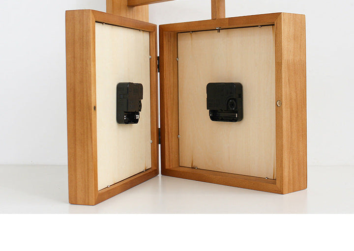 Norvo | Vegg-hjørne-to-sidig Tre-analog-klokke