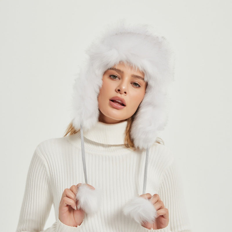 Norvo | Kvinners Chunky Faux Fur Vinterhue med Dyreører
