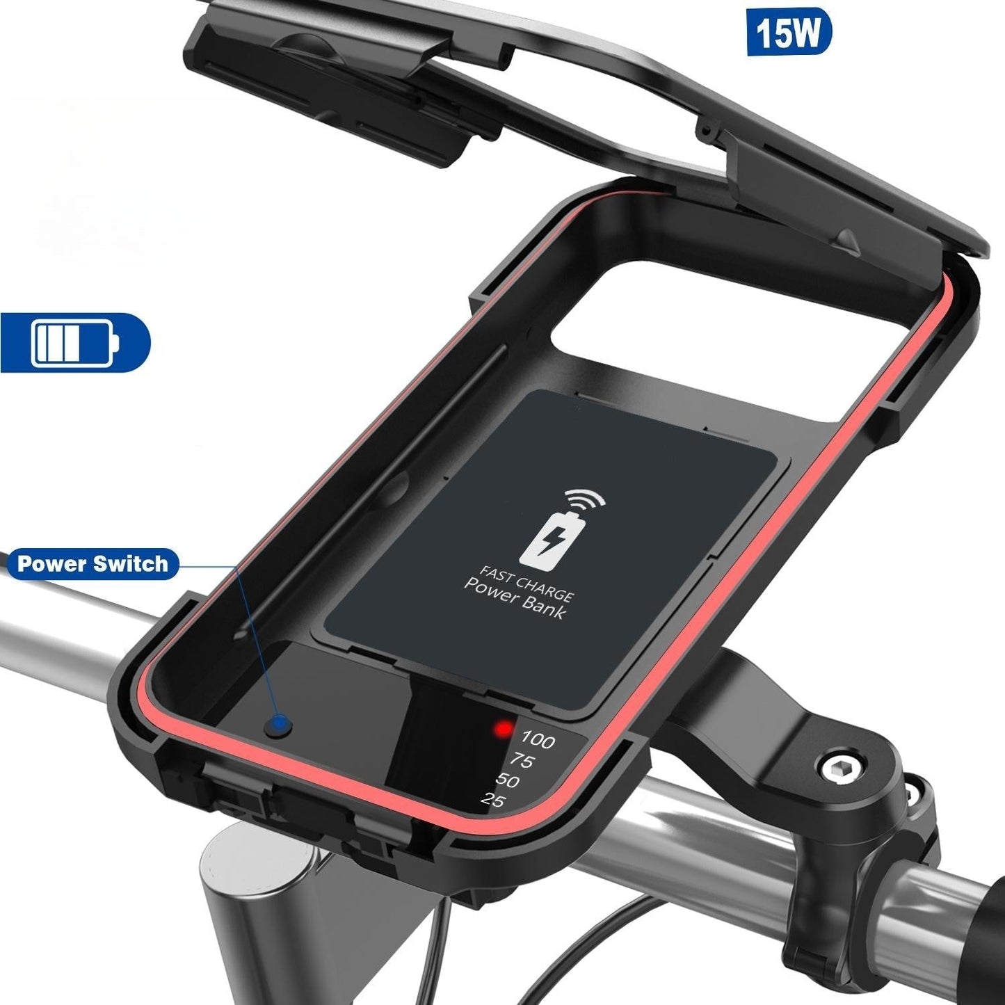 Norvo | 15W Powerbank-Vannavstøtende Fest for Sykkelstyre
