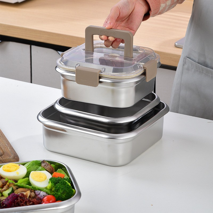 Norvo | Bærbar Matlagringsbeholder i Rustfritt Stål 1600ml