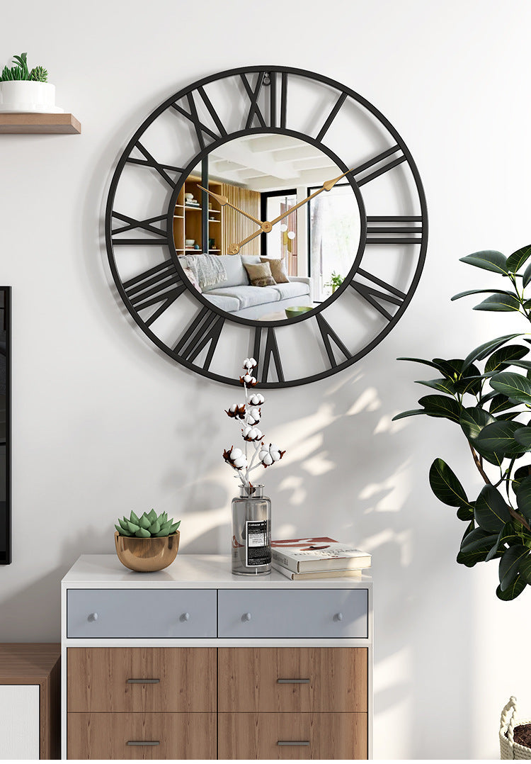 Norvo | Metal Vintage Stor Veggur med Speil 39cm