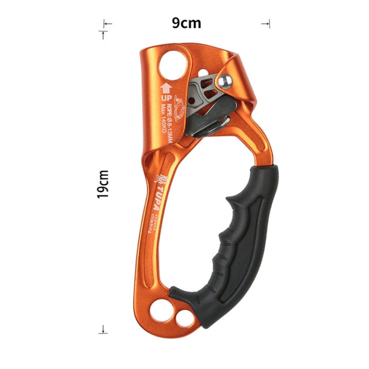 Norvo | XINDA TP-8606 Utendørs Klatring Luft Arbeid Fallbeskyttelse Håndholdt Taustopper for 8-12mm Diameter Tau Høyre (Oransje)