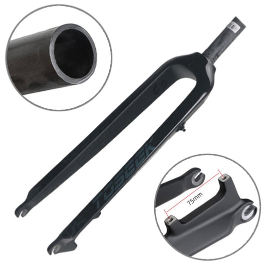 Norvo | TOSEEK Ultra Light 26 Tommer 385mm Terrengsykkel Full Karbon Gaffel Rett Rør Skivebrems (Svart)