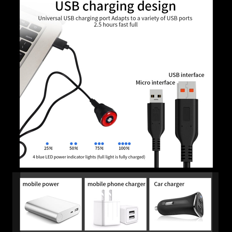 Norvo | Antusi Q5 Sykkel Baklys Automatisk Brems Induksjonslys
