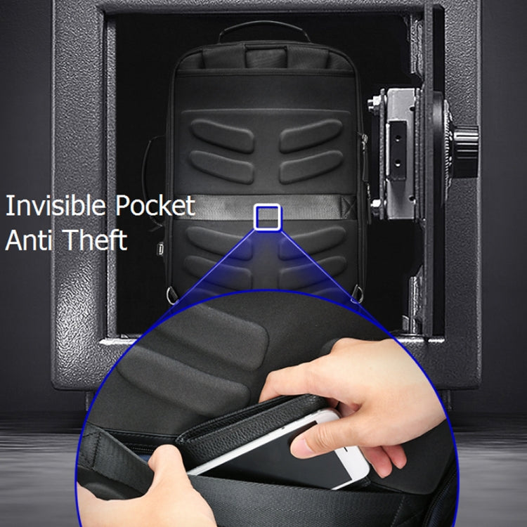 Norvo | Bopai 751-006561 Stor kapasitet forretningsavslappet pustende laptop ryggsekk med ekstern USB-port, Størrelse: 29 x 16 x 44 cm (Svart)