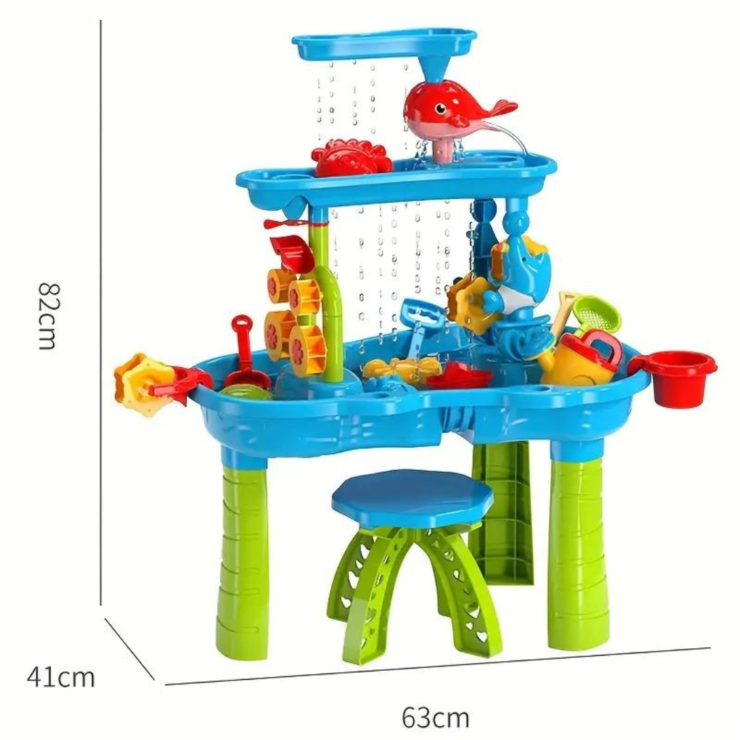 Norvo | SplashTower 3-TIER Sand og Vannbord – Utendørs lekeplattform for barn