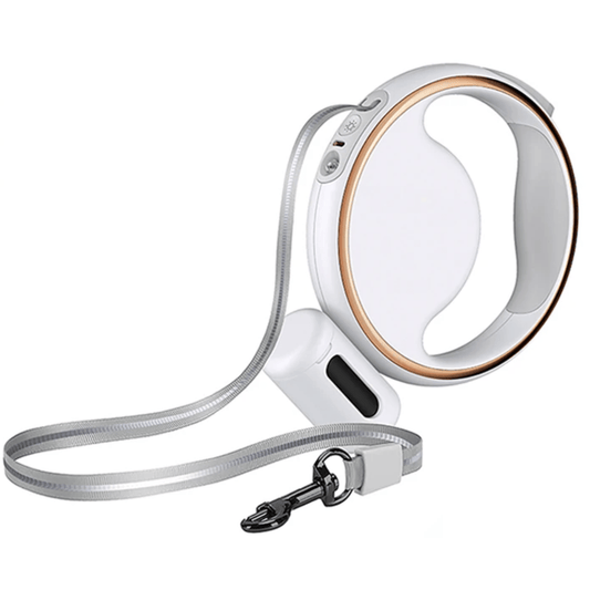 Norvo | Automatisk hundesnor med LED-lampe og avfallssekkholder for stressfrie turer