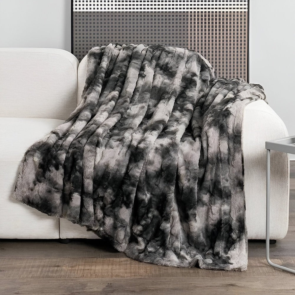 Norvo | Myk Velour Vinterpledd – Varm Korall Fleece Pledd i Batik Stil