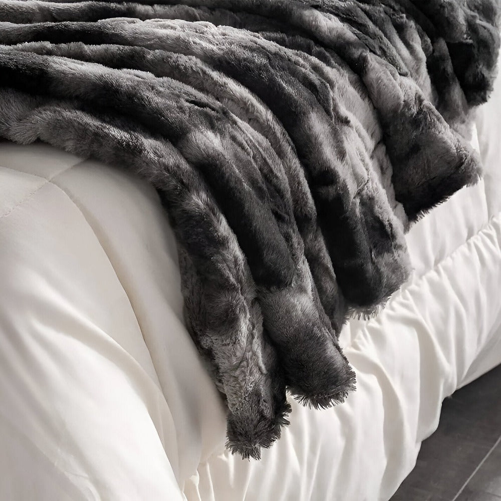 Norvo | Myk Velour Vinterpledd – Varm Korall Fleece Pledd i Batik Stil