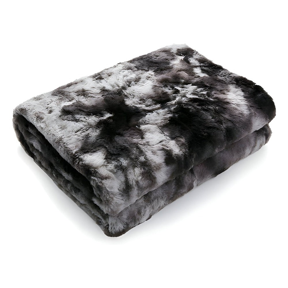 Norvo | Myk Velour Vinterpledd – Varm Korall Fleece Pledd i Batik Stil
