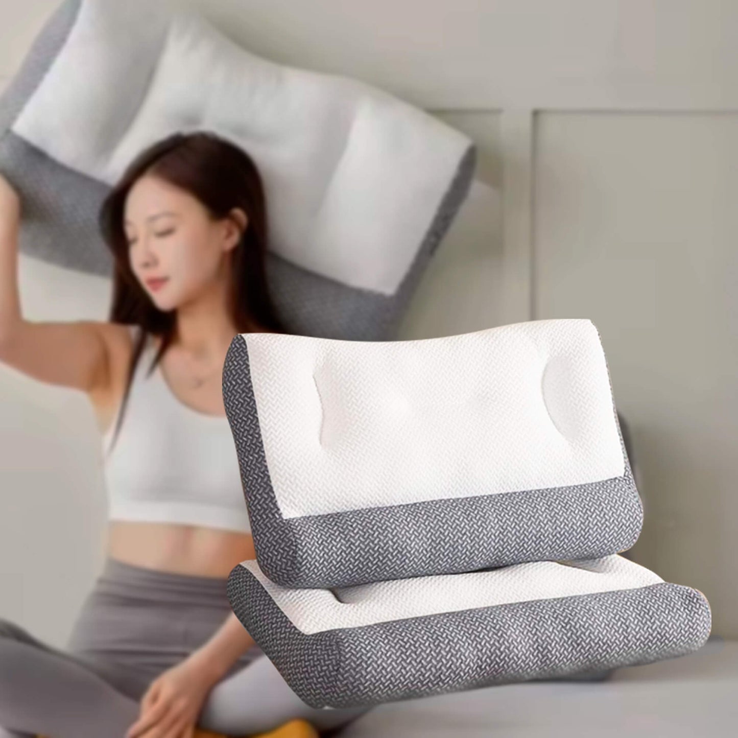 Norvo | Ortostatisk Nakkepute | Cervikal Ryggstøtte, Smertelindring & Redusert Snorking for Alle Søvnposisjoner