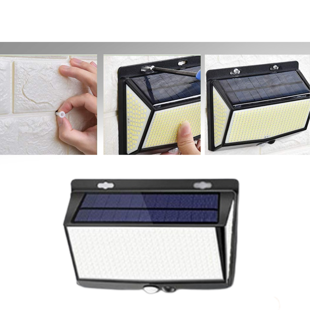 Utendørs 468 LED solcellelampe