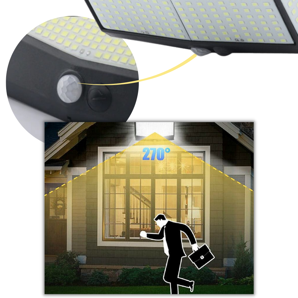 Utendørs 468 LED solcellelampe