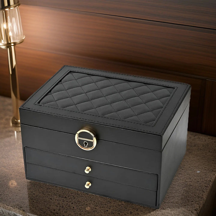 Norvo | EleganceBox – Luksuriøs Multi-Lag Smykkeorganisator i Premium PU Skinn